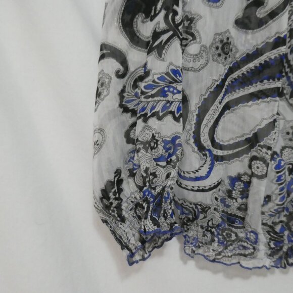 Y2K - LOVESTITCH | medium | Paisley Print Bohemian Blouse | Lace Up Neck - Picture 6 of 15